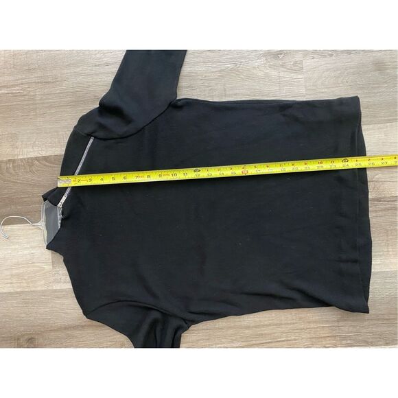 Karl Lagerfeld Paris Stripe Cuff Mock Neck Sweater Black/Blue, Sz Small, MP $169 - Picture 4 of 11